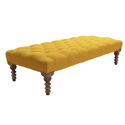 Valentin Large Rectangular Footstool in Butterscotch Cotton Matt Velvet