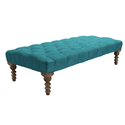 Valentin Large Rectangular Footstool in Neptune Smart Velvet