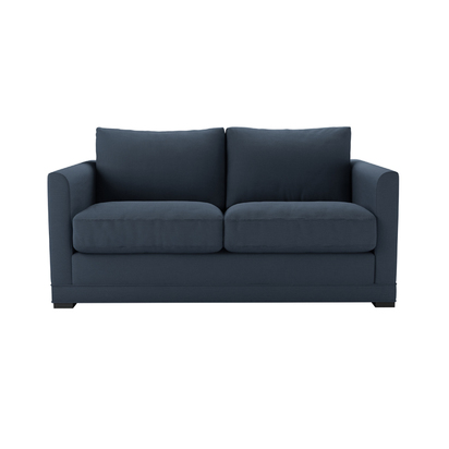 Aissa 2 Seat Sofa Bed in Midnight Blue Brushed Linen Cotton