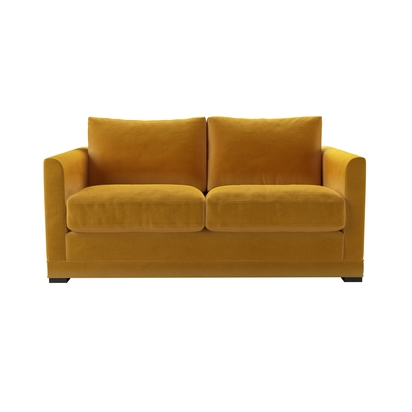 Aissa 2 Seat Sofa Bed in Butterscotch Cotton Matt Velvet