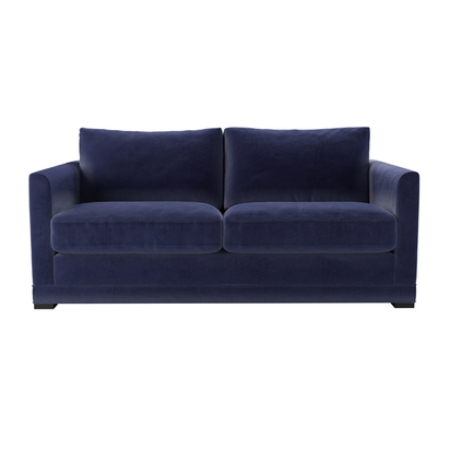 Aissa 2.5 Seat Sofa Bed in Prussian Blue Cotton Matt Velvet