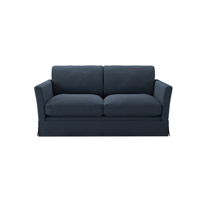 Otto 2 Seat Sofa Bed in Midnight Blue Brushed Linen Cotton