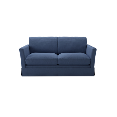 Otto 2 Seat Sofa Bed in Oxford Blue Brushed Linen Cotton