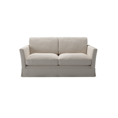Otto 2 Seat Sofa Bed in Taupe Brushed Linen Cotton