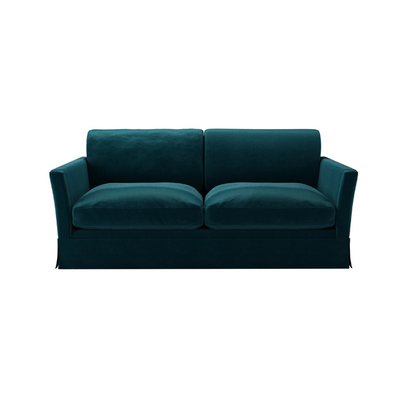 Otto 2.5 Seat Sofa Bed in Deep Turquoise Cotton Matt Velvet
