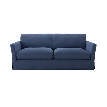 Otto 3 Seat Sofa Bed in Oxford Blue Brushed Linen Cotton