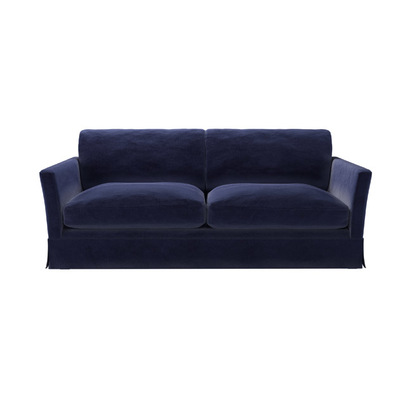Otto 3 Seat Sofa Bed in Prussian Blue Cotton Matt Velvet