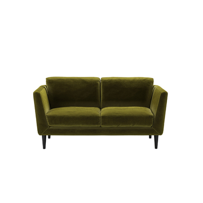 Holly 2 Seat Sofa in Olive Cotton Matt Velvet