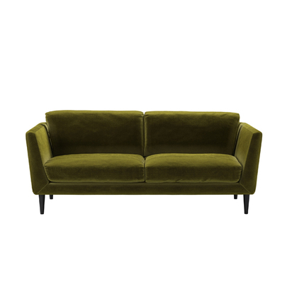 Holly 2.5 Seat Sofa in Olive Cotton Matt Velvet
