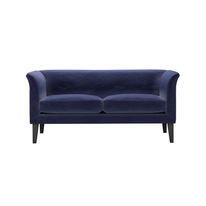 Fingal 2 Seat Sofa in Prussian Blue Cotton Matt Velvet