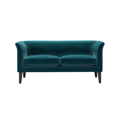 Fingal 2 Seat Sofa in Deep Turquoise Cotton Matt Velvet