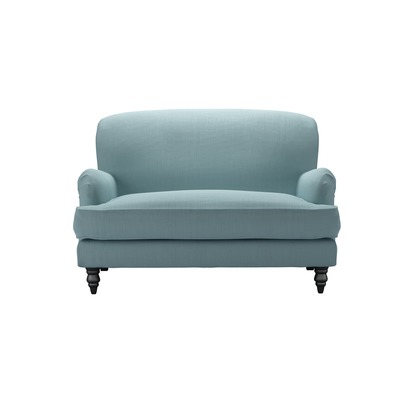 Snowdrop Loveseat in Lagoon Brushed Linen Cotton