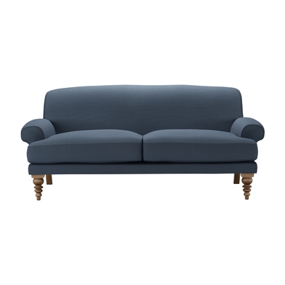 Saturday 2.5 Seat Sofa (breaks down) in Midnight Blue Brushed Linen Cotton