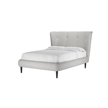 Audrey Double Bed in Alabaster Brushed Linen Cotton