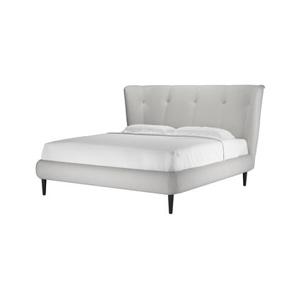 Audrey Super King Bed in Alabaster Brushed Linen Cotton