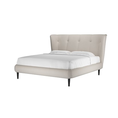 Audrey Super King Bed in Taupe Brushed Linen Cotton