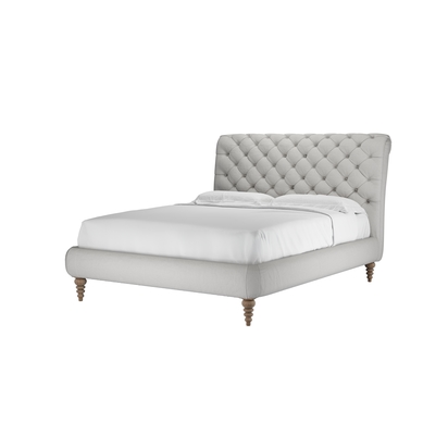 Knightsbridge without Footboard King Bed in Alabaster Brushed Linen Cotton