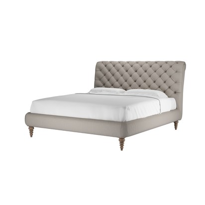 Knightsbridge without Footboard Super King Bed in Stone Brushed Linen Cotton