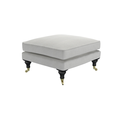 Bluebell Medium Square Footstool in Pumice House Basket Weave