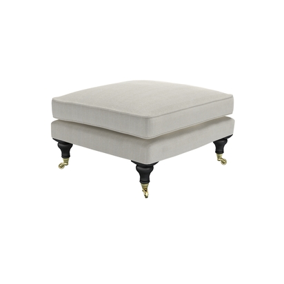 Bluebell Medium Square Footstool in Clay House Herringbone Weave