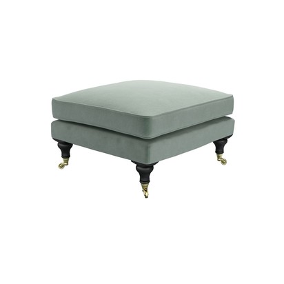 Bluebell Medium Square Footstool in Sage Smart Velvet