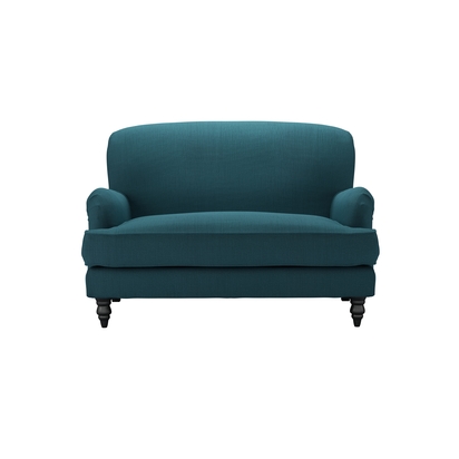 Snowdrop Loveseat in Evergreen  Brushed Linen Cotton