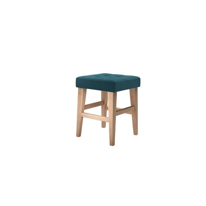Buttons Short Stool in Evergreen Brushed Linen Cotton