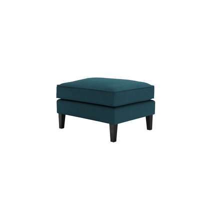Iggy Medium Rectangular Footstool in Evergreen Brushed Linen Cotton