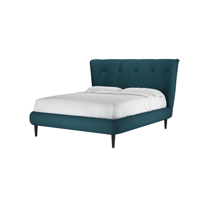 Audrey King Bed in Evergreen Brushed Linen Cotton