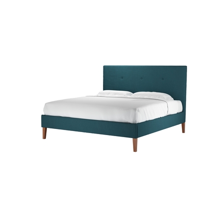 Avery 130cm Super King Bed in Evergreen Brushed Linen Cotton