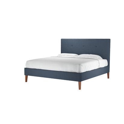 Avery 130cm Super King Bed in Midnight Blue Brushed Linen Cotton