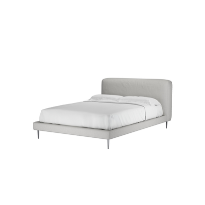 Lucy Double Bed in Alabaster Brushed Linen Cotton