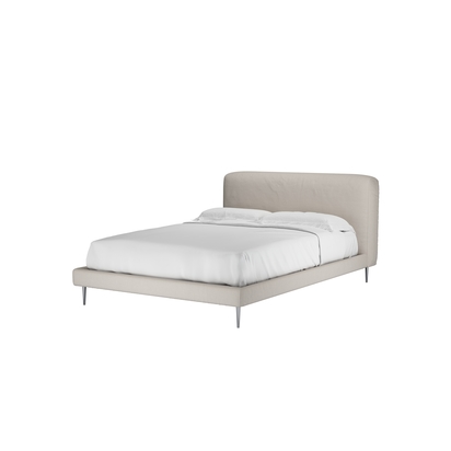 Lucy Double Bed in Taupe Brushed Linen Cotton