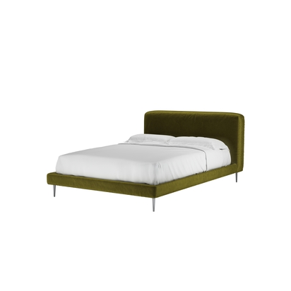Lucy Double Bed in Olive Cotton Matt Velvet