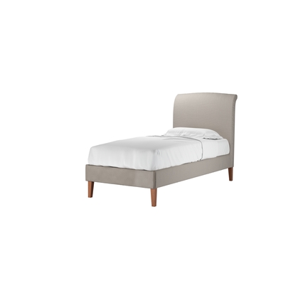 Thea Single Bed in Stone Brushed Linen Cotton