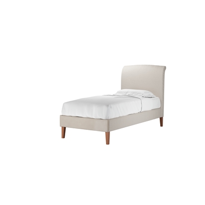 Thea Single Bed in Taupe Brushed Linen Cotton