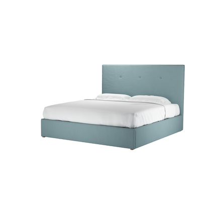 Avery 130cm Super King Ottoman Bed in Lagoon Brushed Linen Cotton