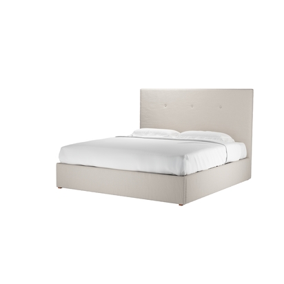 Avery 130cm Super King Ottoman Bed in Taupe Brushed Linen Cotton