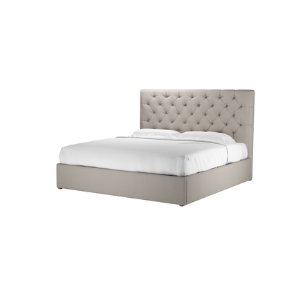 Rosalie 130cm Super King Ottoman Bed in Stone Brushed Linen Cotton