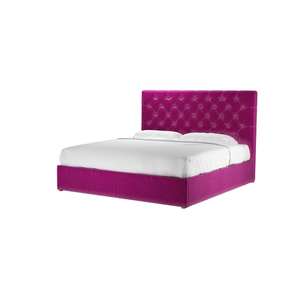 Rosalie 130cm Super King Ottoman Bed in Peony Cotton Matt Velvet