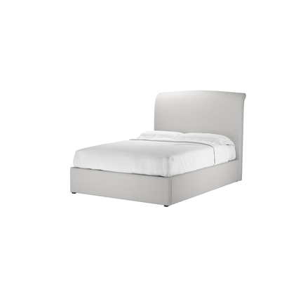 Thea Double Ottoman Bed in Alabaster Brushed Linen Cotton