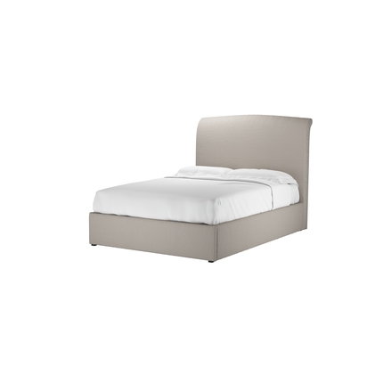 Thea Double Ottoman Bed in Stone Brushed Linen Cotton