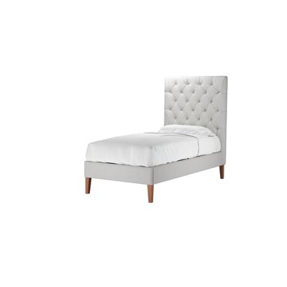 Rosalie 150cm Single Bed in Alabaster Brushed Linen Cotton