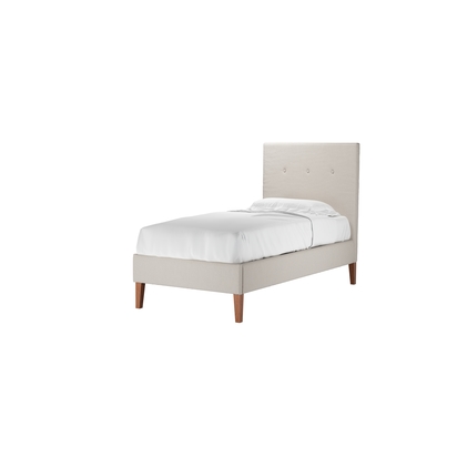 Avery 130cm Single Bed in Taupe Brushed Linen Cotton