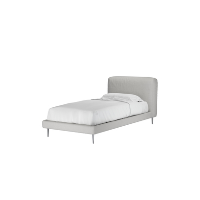 Lucy Single Bed in Alabaster Brushed Linen Cotton