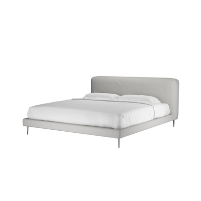 Lucy Super King Bed in Alabaster Brushed Linen Cotton