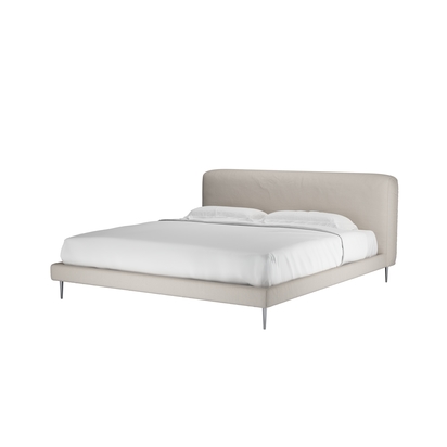 Lucy Super King Bed in Taupe Brushed Linen Cotton
