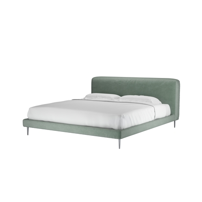 Lucy Super King Bed in Sage Smart Velvet
