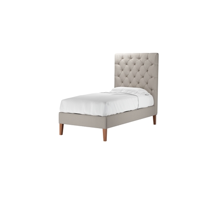 Rosalie 150cm Single Bed in Stone Brushed Linen Cotton