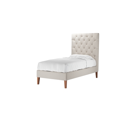 Rosalie 150cm Single Bed in Taupe Brushed Linen Cotton